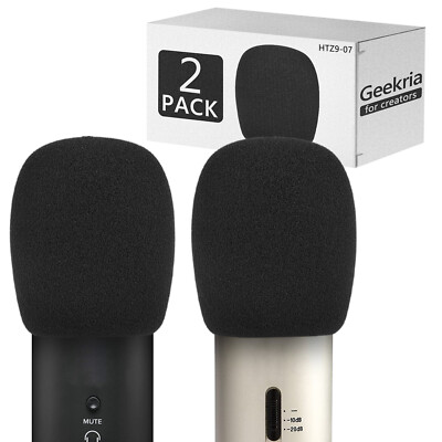 Geekria Schaum Windschutzscheibe für TZ Stellar x2, Mackie EM-91C, Behringer (2er-Pack)