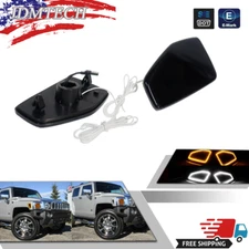 For 06-10 Hummer H3, H3T Front Fender Smoked Amber &White LED Side Marker Lights