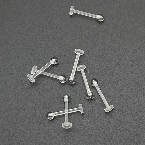 10Pcs Clear Acrylic Lip Studs - Piercing Labret Ring Helix Cartilage Earring - - Picture 3 of 14