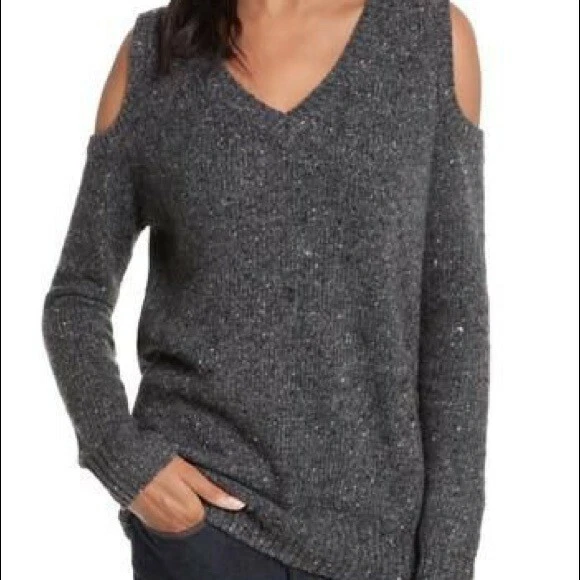 Nwt Rebecca Minkoff Women s Page Cold Shoulder Sweater Gray Size XS