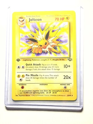 first edition jolteon pokemon card Dark have for your premier collection. Pokemon 1998 Basic 70HP Shiny