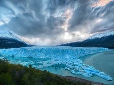 Landscape frost nature glacier mountains sky clouds ice Custom Gaming Mat Desk