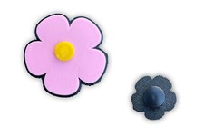 Pink Flower Shoe Charm, Made in USA