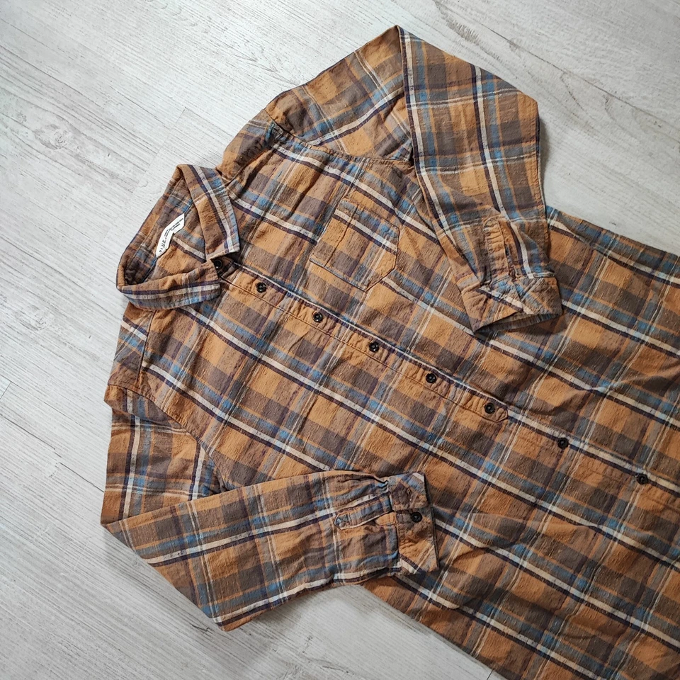 Vestido camisero manga larga a cuadros B.L.U.E talla mediana Foto 2 de 4