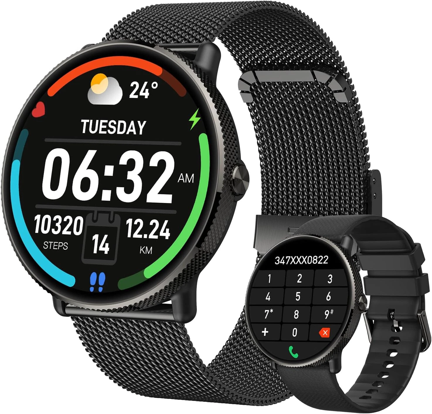 Smart Watch Men Women with Phone Function Wristwatch for iPhone Samsung Huawei