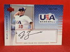 2005 Upper Deck USA Baseball Team Signatures Black Ink /595 Ryan Zimmerman Auto