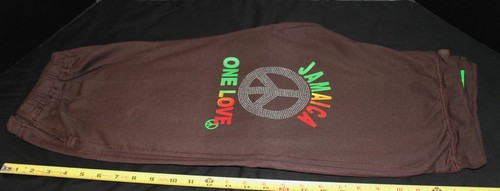 Jamaica Surf Style Capri Brown with Bling, skater style Sweat Pants zippered NWT - Picture 3 of 4