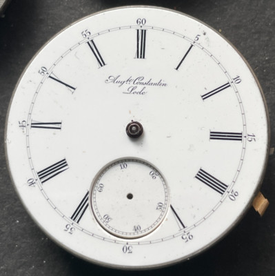 Antique Auguste Constantin Locle Pocket Watch Movement High Grade Parts Aug 44mm