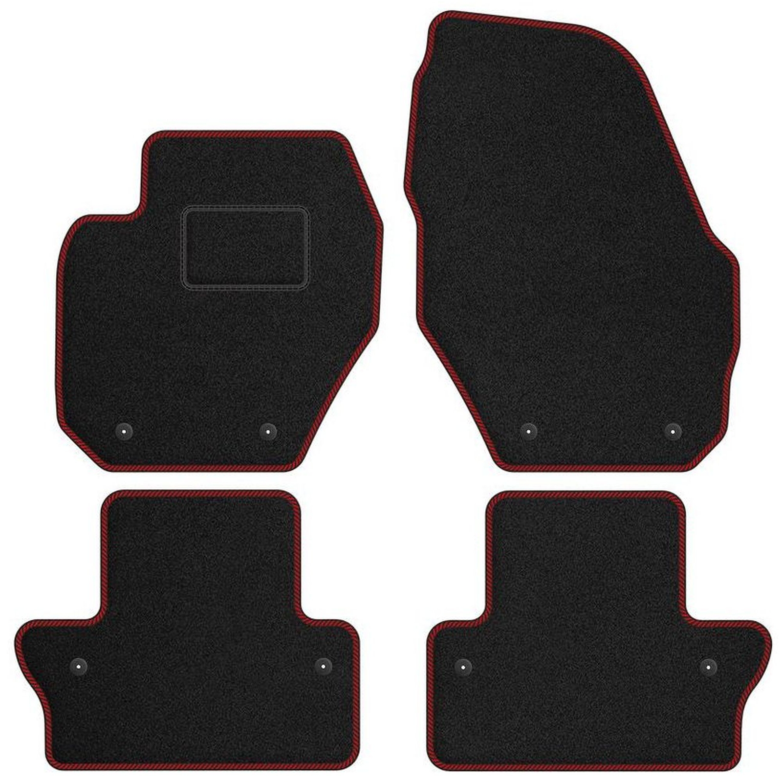 Tapis de sol moquette velours rouge pour Volvo V60 2010-2018 anti usure