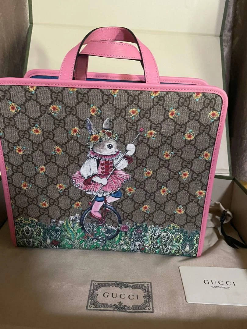 Gucci Children's Yuko Higuchi GG Supreme Tote Bag Pink 630542