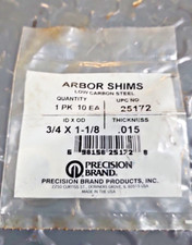PRECISION BRAND 25172 Arbor Shim, 0.0150x3/4 ID, Pk10