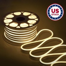 100ft 12V LED Neon Rope Light Strip Waterproof Flexible Indoor Outdoor Home Deco