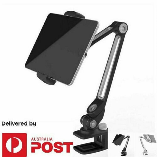 For iPad Pro 2 3 4 5 Mini Clamp with Adjustable Arm Desk Bed Mount Tablet Holder - Picture 1 of 13