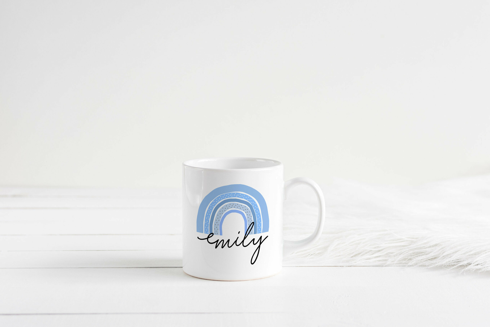 Taza Arco Iris Personalizada Azul Cielo Arco Iris Taza de Café Arco Iris Taza de Regalo
