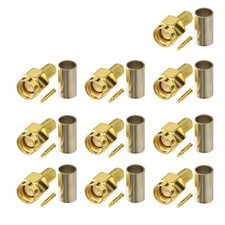 10pcs SMA Male Crimp Connector for RG58 RG303 RG141 RG142 RG400 Low Loss LMR195