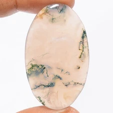 100% Natural Moss Agate Oval Shape Cabochon Gemstone 35.5 Ct. 43X25X3 mm X-15051