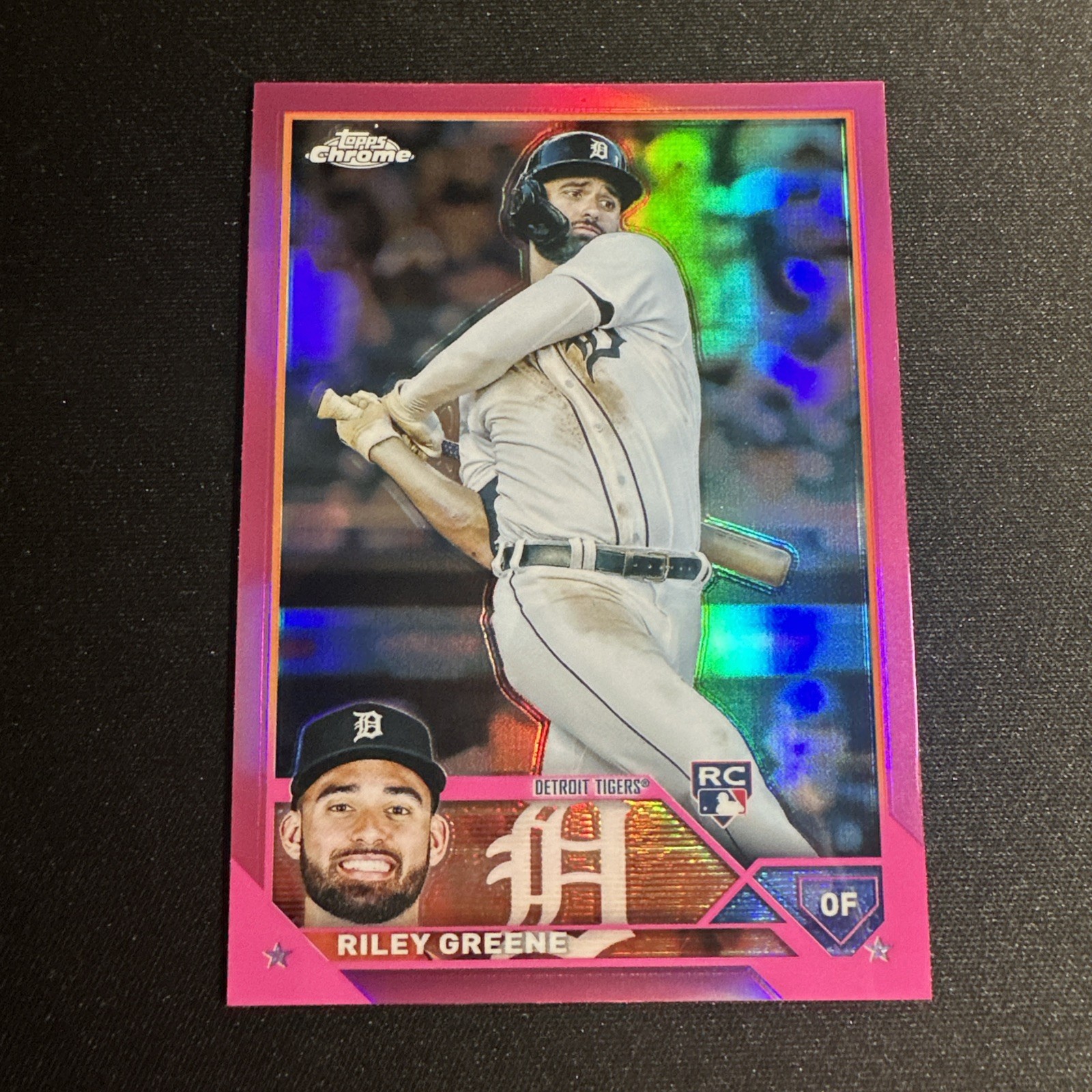 2023 Topps Chrome Riley Greene RC Pink Refractor Rookie #182 Tigers