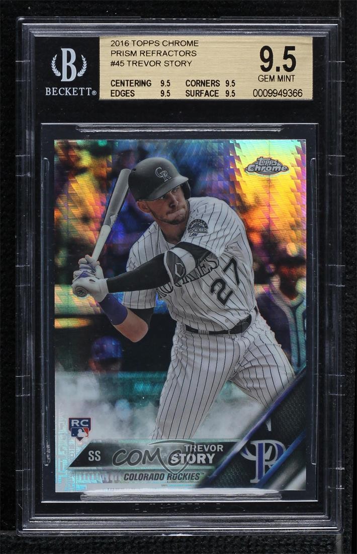 2016 Topps Chrome Prism Refractor Trevor Story #45 BGS 9.5 GEM MINT 13c1