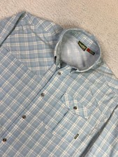 Howler Brothers Shirt Mens Large Blue Plaid Western Vented Fishing Long Sleeve