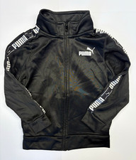 PUMA Track Jacket Full Zip Knit Polyester Black/White Logo 2T Baby/Toddler