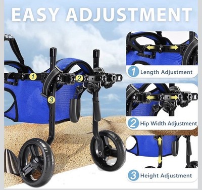 SMALL-Adjustable Dog Wheelchair for Back Legs Mobility Support For Injured