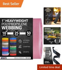 Heavyweight Polypropylene Webbing - Heavy Duty Poly Strapping for Outdoor DIY...