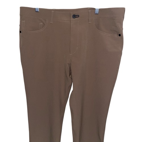 Pantalone Public Rec Uomo 36X34 Tan Performance Elasticizzato 5 Tasche Golf Casual - Foto 3 di 12
