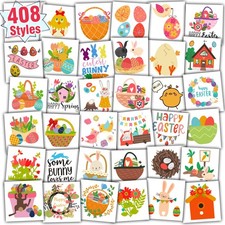 Partywind 408 PCS Tattoos for Kids Easter Basket Stuffers, Easter Basket Essenti