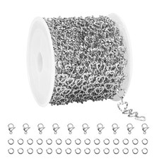 16.4 Feet Stainless Steel Silver Chain for Jewelry Making Heart Link Chain fo...