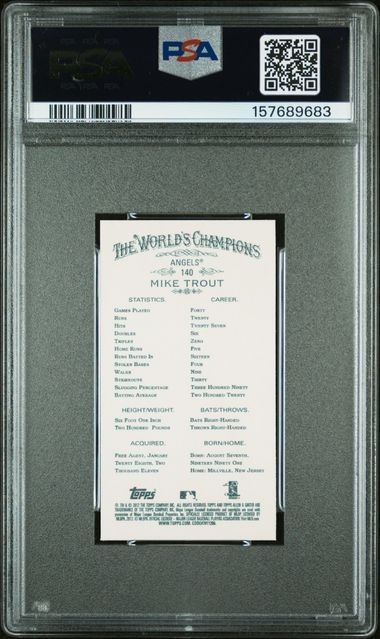 Mike Trout 2012 Topps A & G Mini #140 PSA 9 MINT view 2