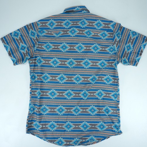 Roper Western Shirt Rodeo Cowboy Aztec Short Sleeve Snap Mens Large Western - Picture 2 of 8