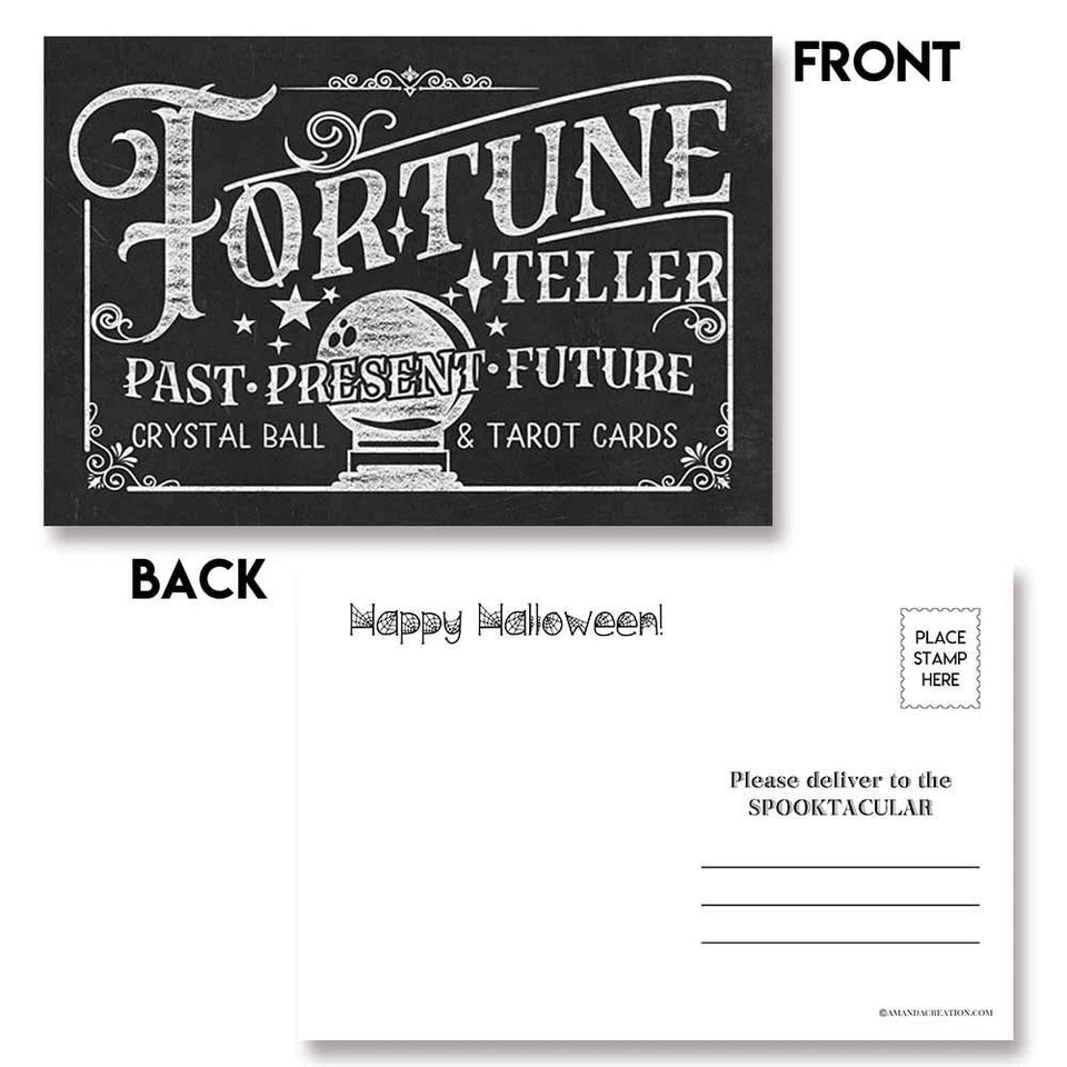 Spooktaculares postales en blanco temáticas de Halloween para enviar a amigos y familiares, 4"... Foto 3 de 4