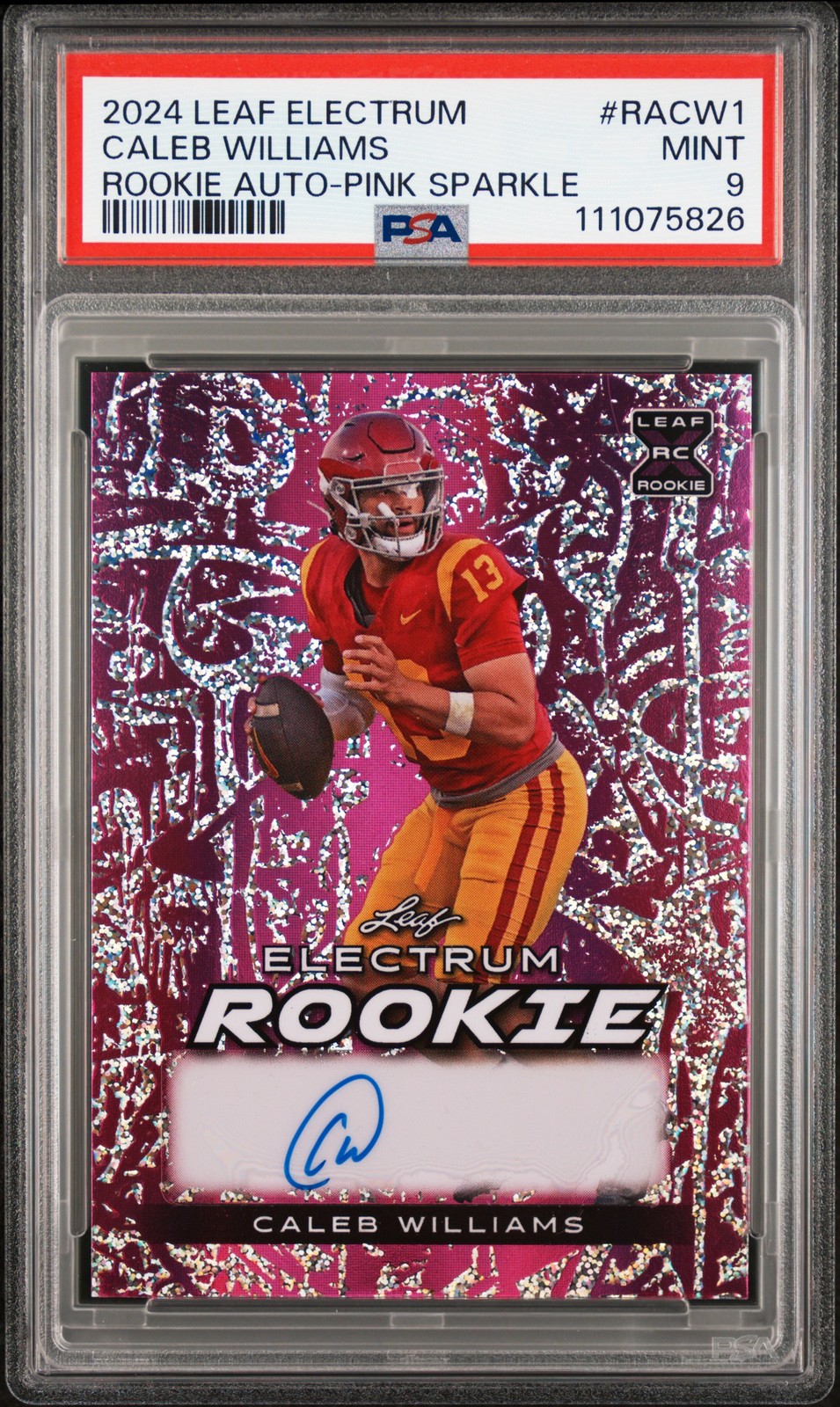 Caleb Williams Leaf Electrum Rookie Autographs #RACW1 Pink Sparkle