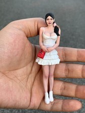 Diorama Scene Prop 1:12 White Skirt Girl Mini Doll Anime Miniature Figure Toy
