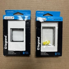 Legrand Adorne 1 Gang Decorator/Rocker Wall Plate with Microban, Gl.White (2PK)