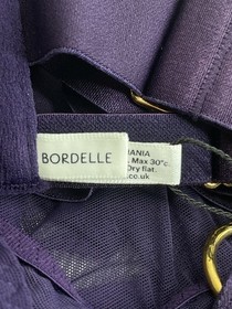 Bordelle Womens Bodysuit Deep Purple Size M Retta Sheer Mesh Underwire Thong