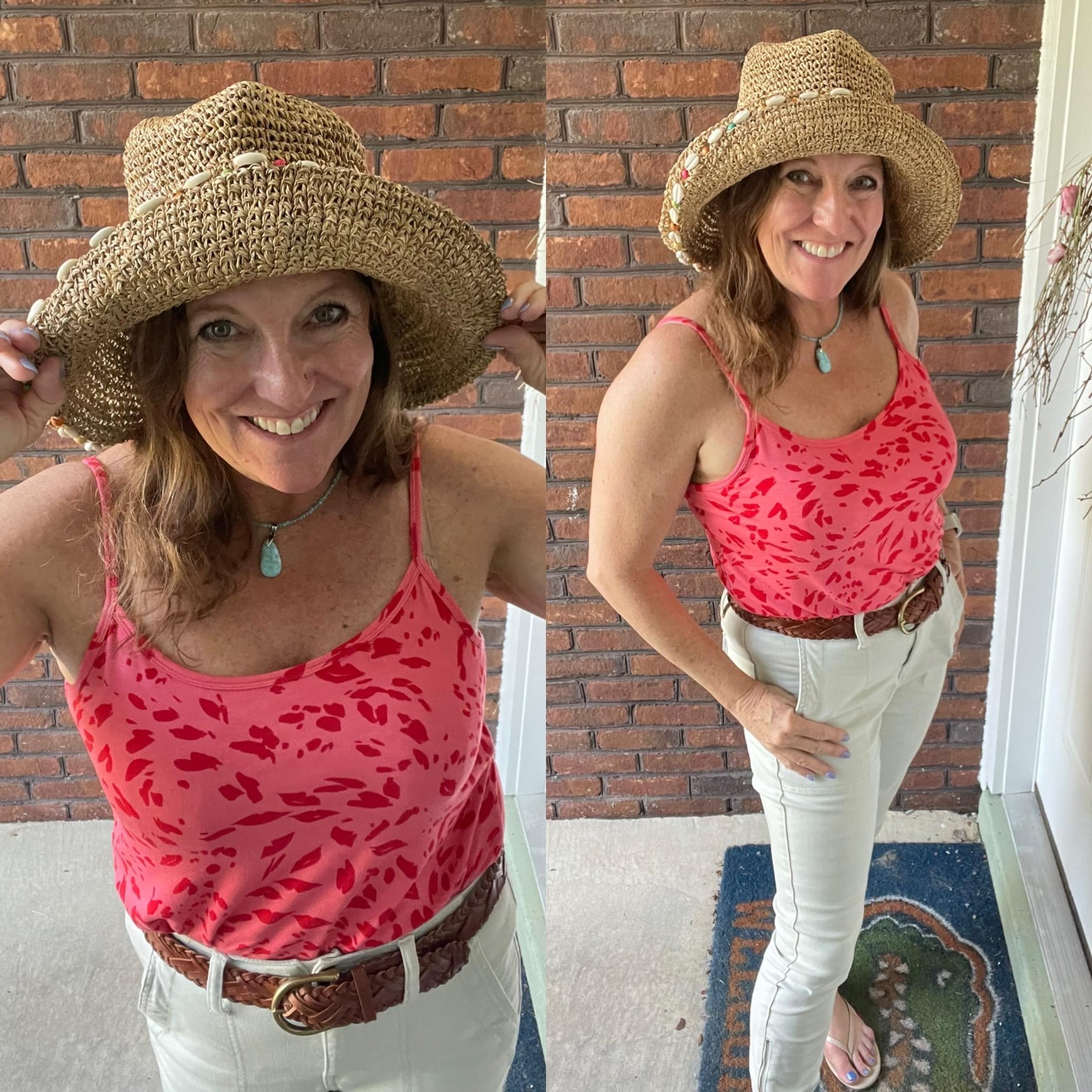 Cabi Balcony Cami Pink/Red Animal Print  Size XL New LIMITED EDITION Beautiful