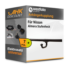Für Nissan Almera Stufenheck 95-00 WESTFALIA Anhängerkupplung starr + 7polig NEU