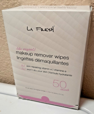 LA Fresh Makeup Remover Wipes with Vitamin E - Make up 50 Count sealed box