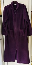 LL Bean DEEP PURPLE FLEECE ROBE Zip Front MEDIUM PETITE