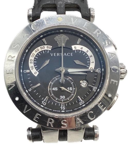 Versace V-lace Quartz Men's Wristwatch Leather Band Used
