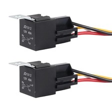 DIANN 2pcs Car Relay with Harness 12V 40A 4 Pin SPST Harness Sockets with Col...