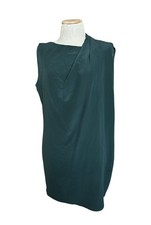 AllSaints Womens Sz 10 Dark Green 100% Silk Sleeveless Draped Shift Dress 