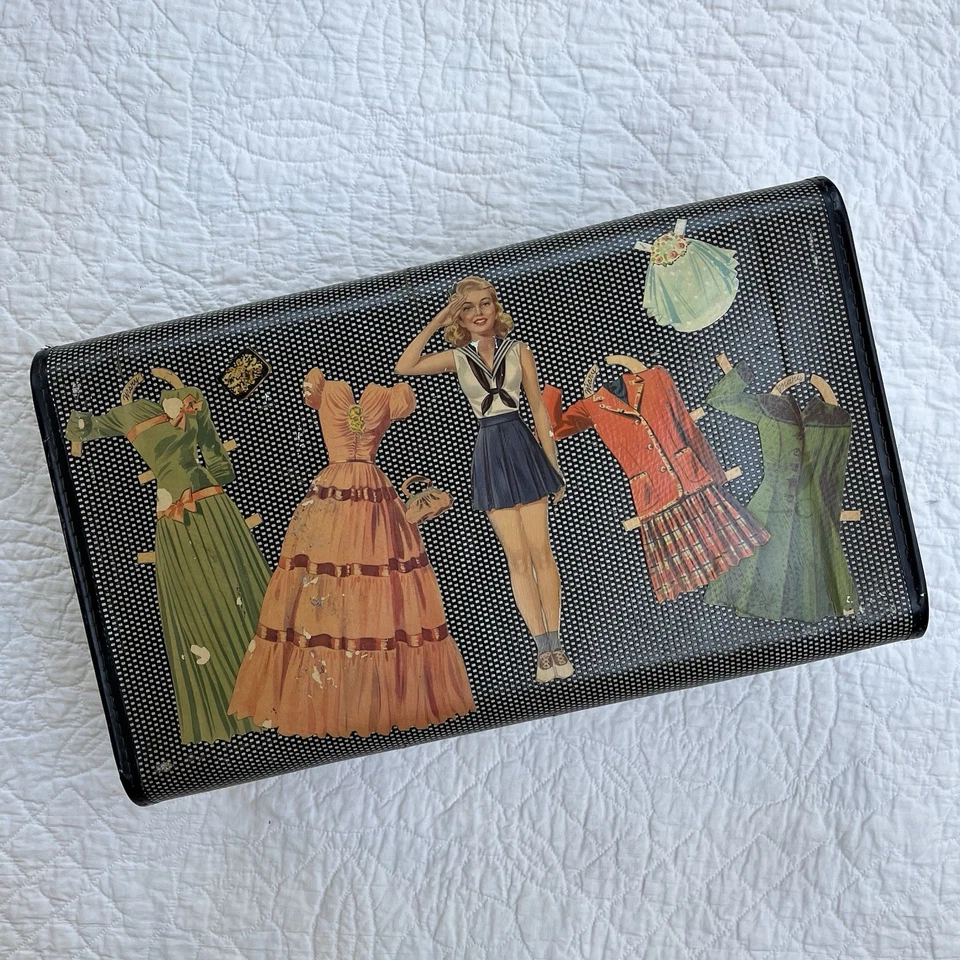 Canadian Luggage Co. de colección de los años 40 Maleta - Decoupaged con muñecas de papel pin-up Foto 4 de 4