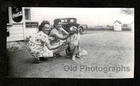 COCA COLA STORE SIGN 2 WOMEN w/BIG DOG CAR OLD/VINTAGE PHOTO- H49