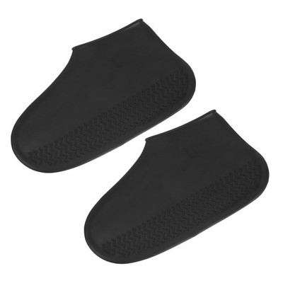 L Folding Waterproof Silicone Shoes Cover, Black