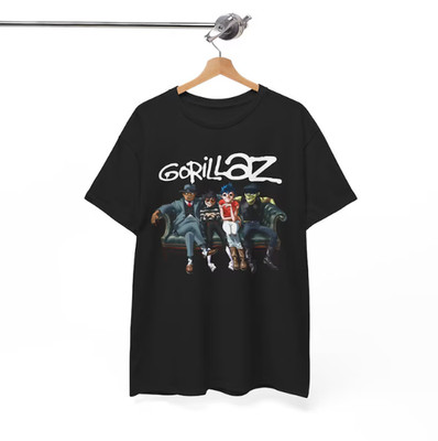 Gorillaz Band Unisex Tee, Music Lover Gift, Rock Band Shirt, Graphic Tee