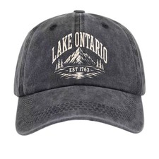 Vintage Lake Ontario Mountain Tree Print Dad Hat Unisex Adjustable Baseball Cap
