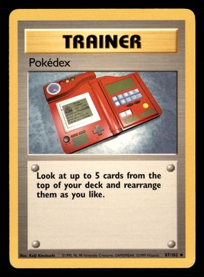 Pokedex 87/102 Uncommon Base Set Pokemon Unlimited Lightly Played