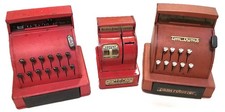Vintage Metal Cash Registers and Coin Bank Lot of 3 Functional in Good Condition